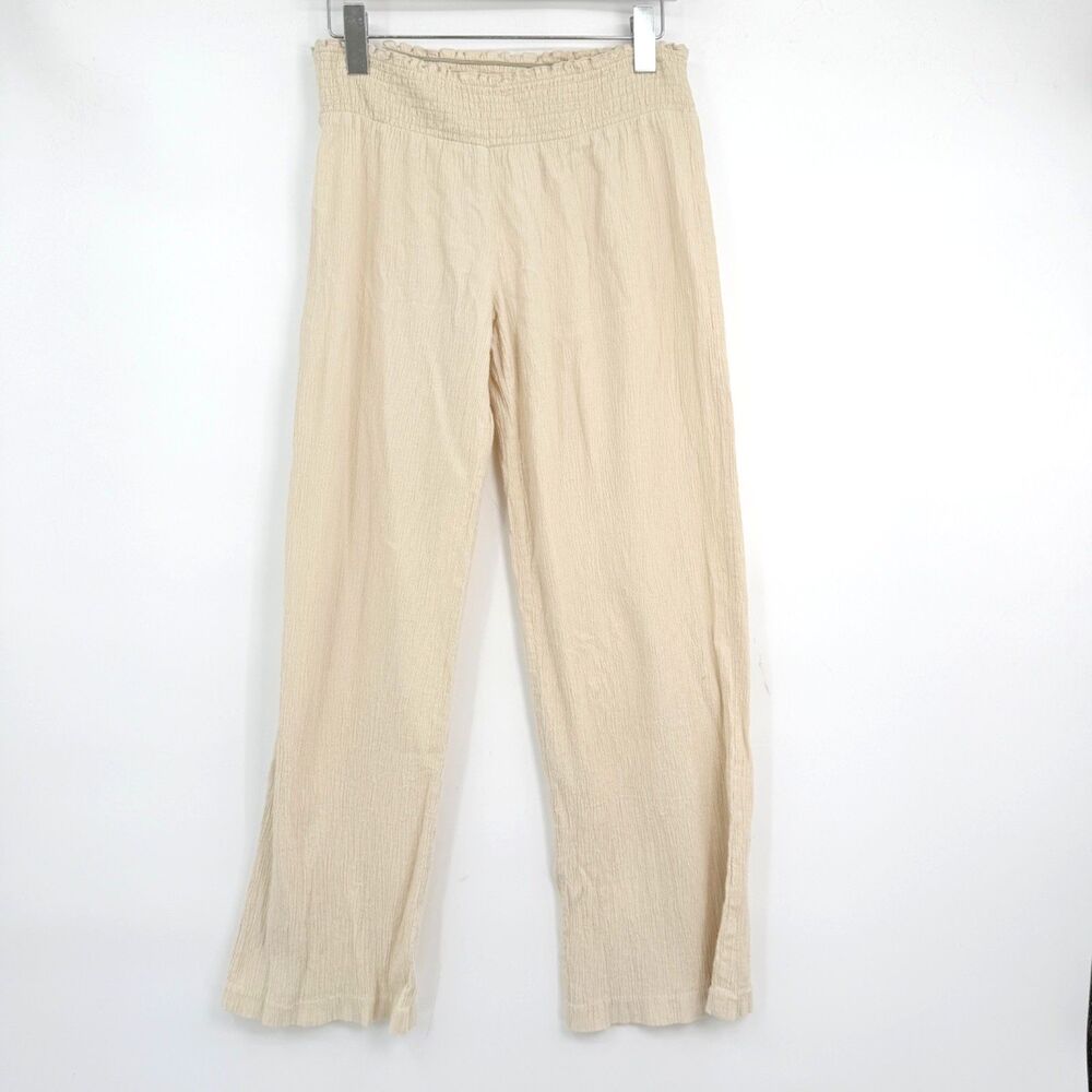 GUESS Jeans Cream Gauze Flowy Pant Juniors XL Y2K Vintage Fairy Coastal‎ 90s